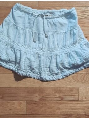 Hollister White Skirt with Drawstring Waist